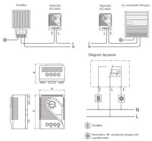 Diagram łączenia higrostat RS 0600