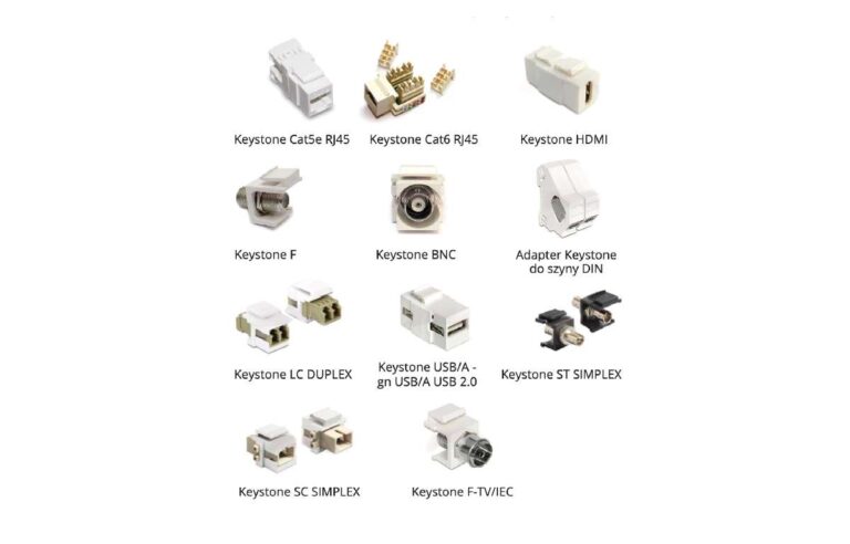 moduly keystone do rozdzielnic multimedialnych i patchpaneli tn